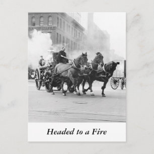 Carte Postale Moteur de tir tiré à cheval, début des années 1900