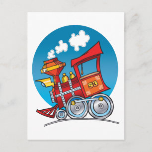 Carte Postale Moteur de train de dessin