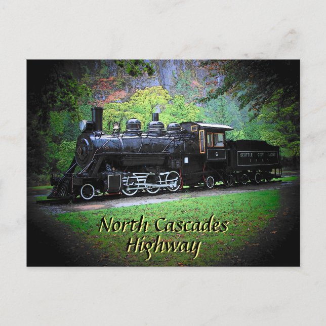 Carte Postale Moteur De Train Retraité De Seattle Lights (Devant)