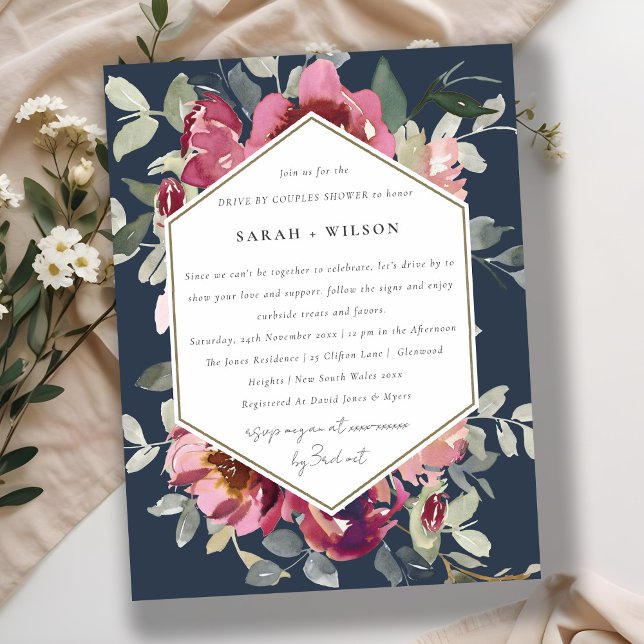 CARTE POSTALE MOTEUR FLORAL ROSE ROUGE MARINE PAR DOUCHE COUPLES (Créateur téléchargé)