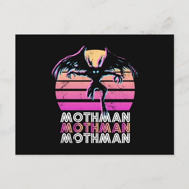 Carte Postale Mothman Retro 80s thème cadeau (Devant)
