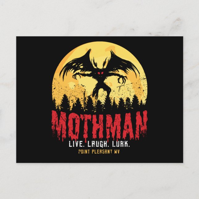 Carte Postale Mothman Vintage Cryptid Point Agréable cadeau (Devant)
