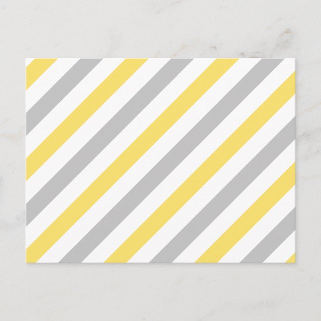 Carte Postale Motif à bandes diagonales grises et jaunes (Devant)