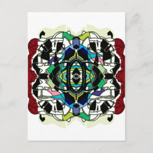 Carte Postale Motif à carreaux