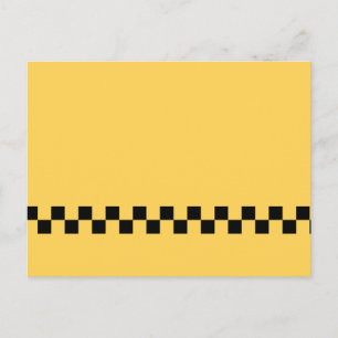 Carte Postale Motif à carreaux de taxi jaune