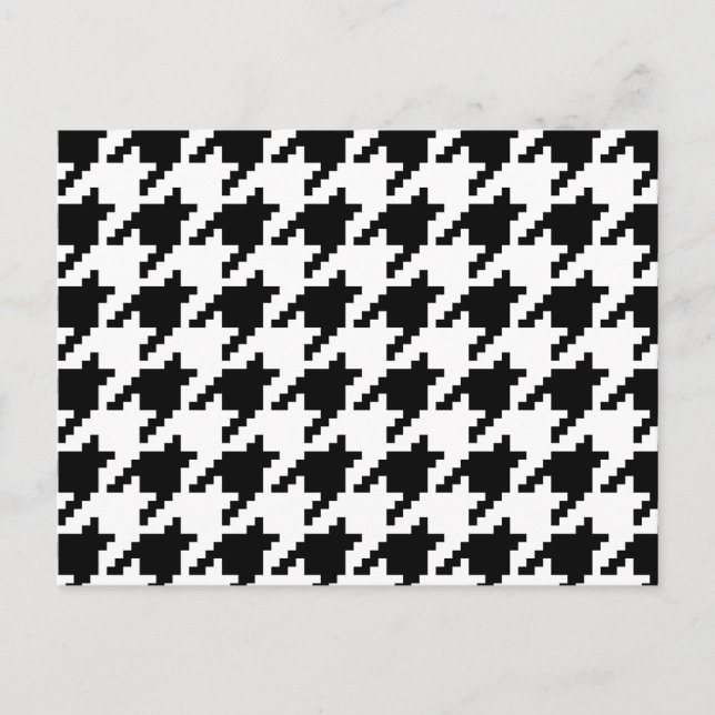 Carte Postale Motif à carreaux Houndstooth 8 bits en pixels (Devant)