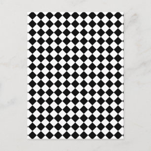 Carte Postale Motif à carreaux noir et blanc