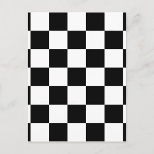 Carte Postale Motif à carreaux noir et blanc