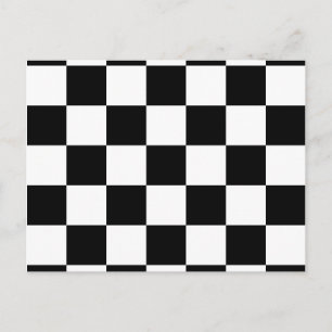 Carte Postale Motif à carreaux noir et blanc
