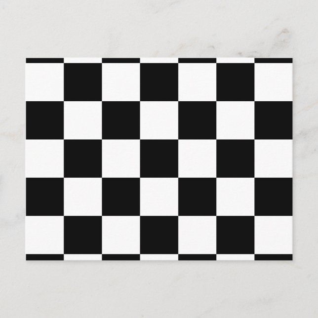 Carte Postale Motif à carreaux noir et blanc (Devant)