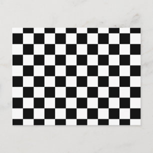 Carte Postale Motif à carreaux noirs