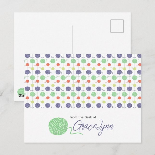 Carte Postale Motif à cordes à billes de fils tropicaux (Devant / Derrière)