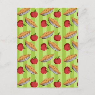 Carte Postale Motif à la pomme et à la tarte