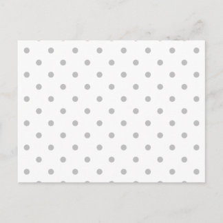 Carte Postale Motif à points polka gris clair et blanc.