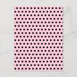 Carte Postale Motif à points Polka rose et noir. Spotty.