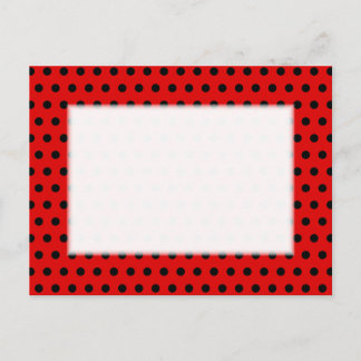 Carte Postale Motif à points Polka rouge et noir. Spotty.
