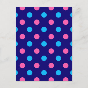 Carte Postale Motif à pois bleu rose cyan