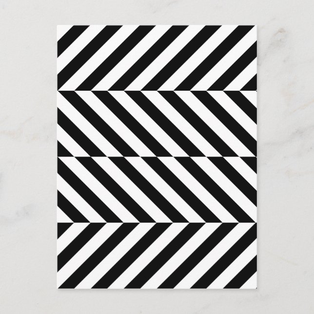 Carte Postale Motif à rayures noir et blanc (Devant)