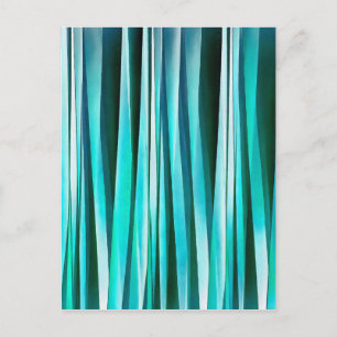 Carte Postale Motif à rayures océaniques turquoise et cyan