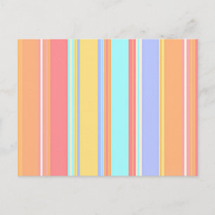 Carte Postale Motif à rayures pastel