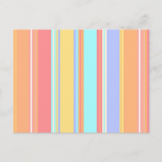 Carte Postale Motif à rayures pastel (Devant)