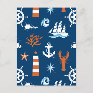 Carte Postale Motif à thème marin 1