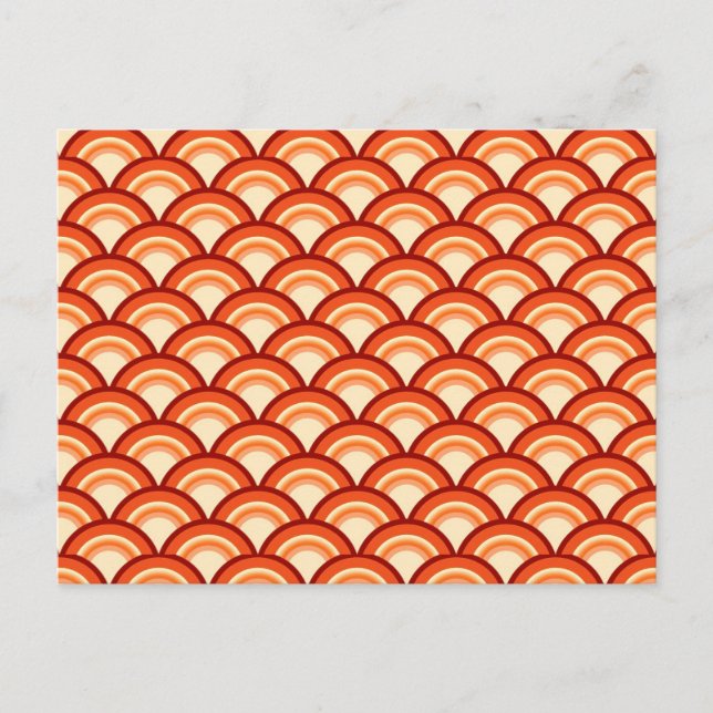 Carte Postale Motif à vagues Art déco - mandarine orange (Devant)