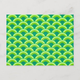 Carte Postale Motif à vagues Art déco - vert jade