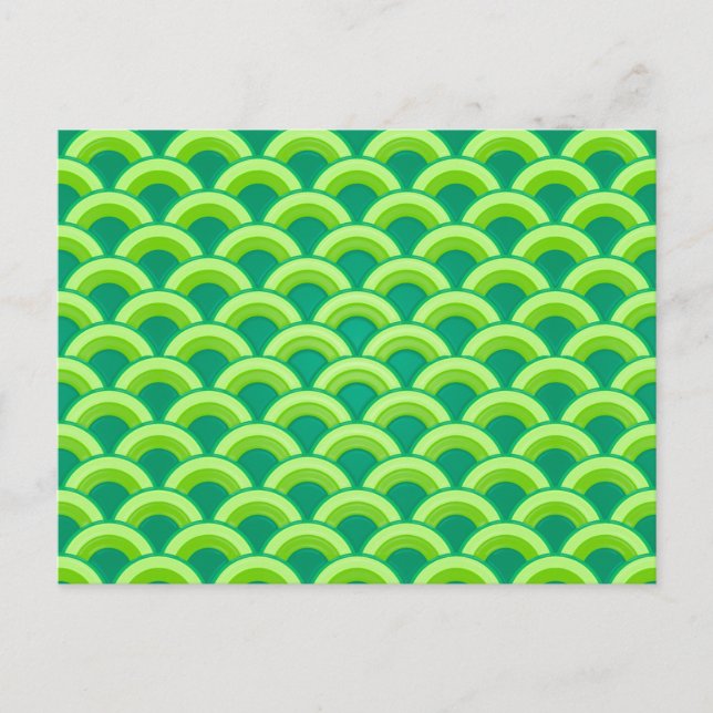 Carte Postale Motif à vagues Art déco - vert jade (Devant)