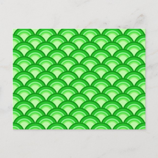 Carte Postale Motif à vagues Art déco - vert jade (Devant)