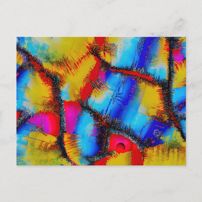 Carte Postale Motif Abstrait coloré (Devant)