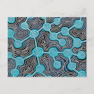 Carte Postale Motif Abstrait de Style Autochtone Lignes de Vie