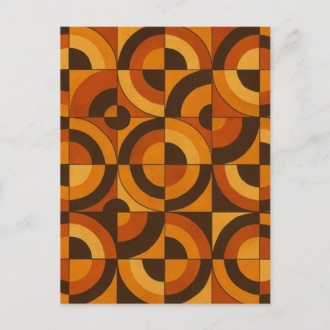 Carte Postale Motif Abstrait Géométrique Moderne du Milieu du Si (Devant)