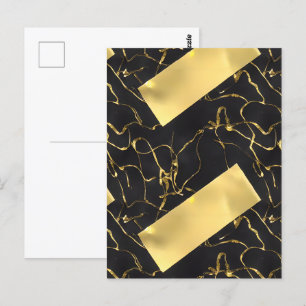 Carte Postale Motif Abstrait noir et or