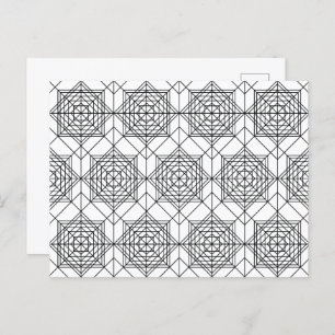 Carte Postale Motif Abstrait vintage noir et blanc