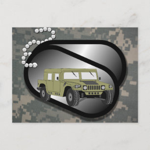 Carte Postale Motif Acu Camouflage Troupe Art Numérique Paix