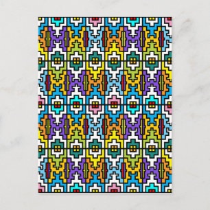 Carte Postale Motif africain aux couleurs vives