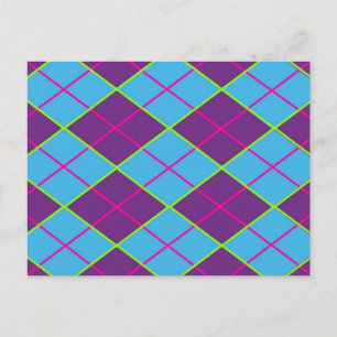 Carte Postale Motif Argyle Classique