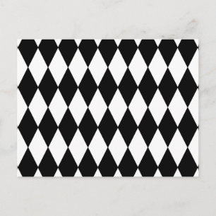 Carte Postale Motif arlequin noir blanc
