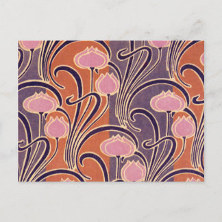 Carte Postale Motif Art déco orange