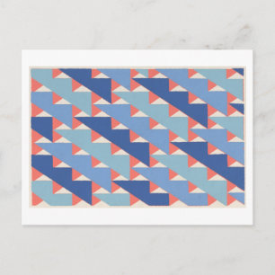 Carte Postale Motif Art Déco vintage en bleu