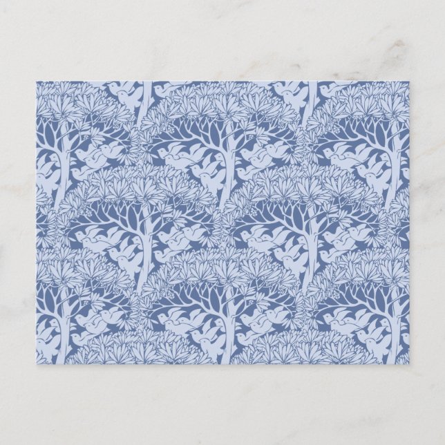 Carte postale Motif Art Nouveau Oiseaux et Arbres (Devant)