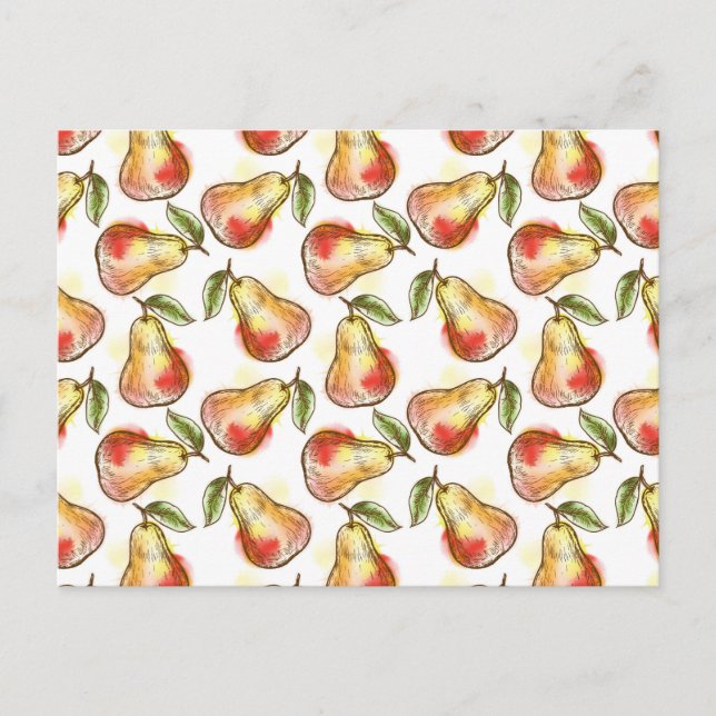 Carte Postale Motif avec poire (Devant)