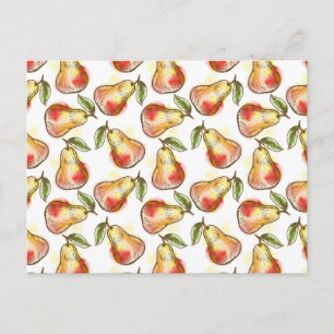 Carte Postale Motif avec poire