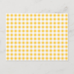Carte Postale Motif blanc En vichy jaune