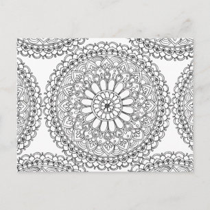 Carte Postale Motif Boho de couleur pour adultes Mandala