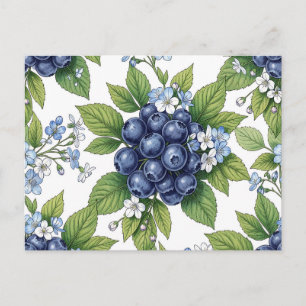 Carte Postale Motif botanique de fleur de bleuet vintage