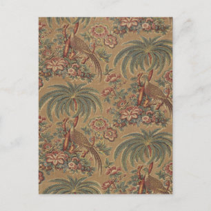 Carte Postale Motif botanique de palmier à oiseaux exotiques ver