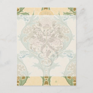 Carte Postale motif botanique fleuri Art nouveau