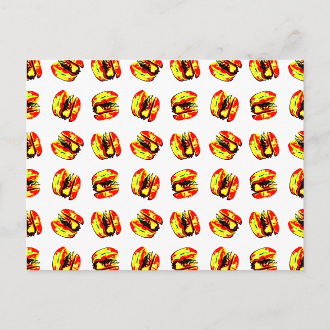 Carte Postale Motif Burger (Devant)